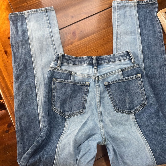PacSun Two Tone Blue Denim 90s Boyfriend Jeans. Size 25 - Picture 10 of 10